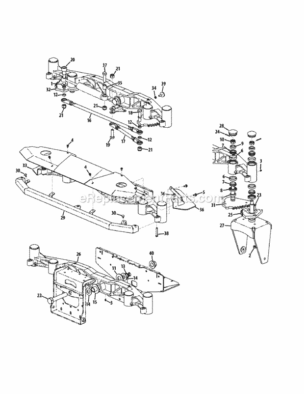 Front Axle Assembly Diagram and Parts List for S6032-D 53BY8DU6750 Cub Cadet Sprayer